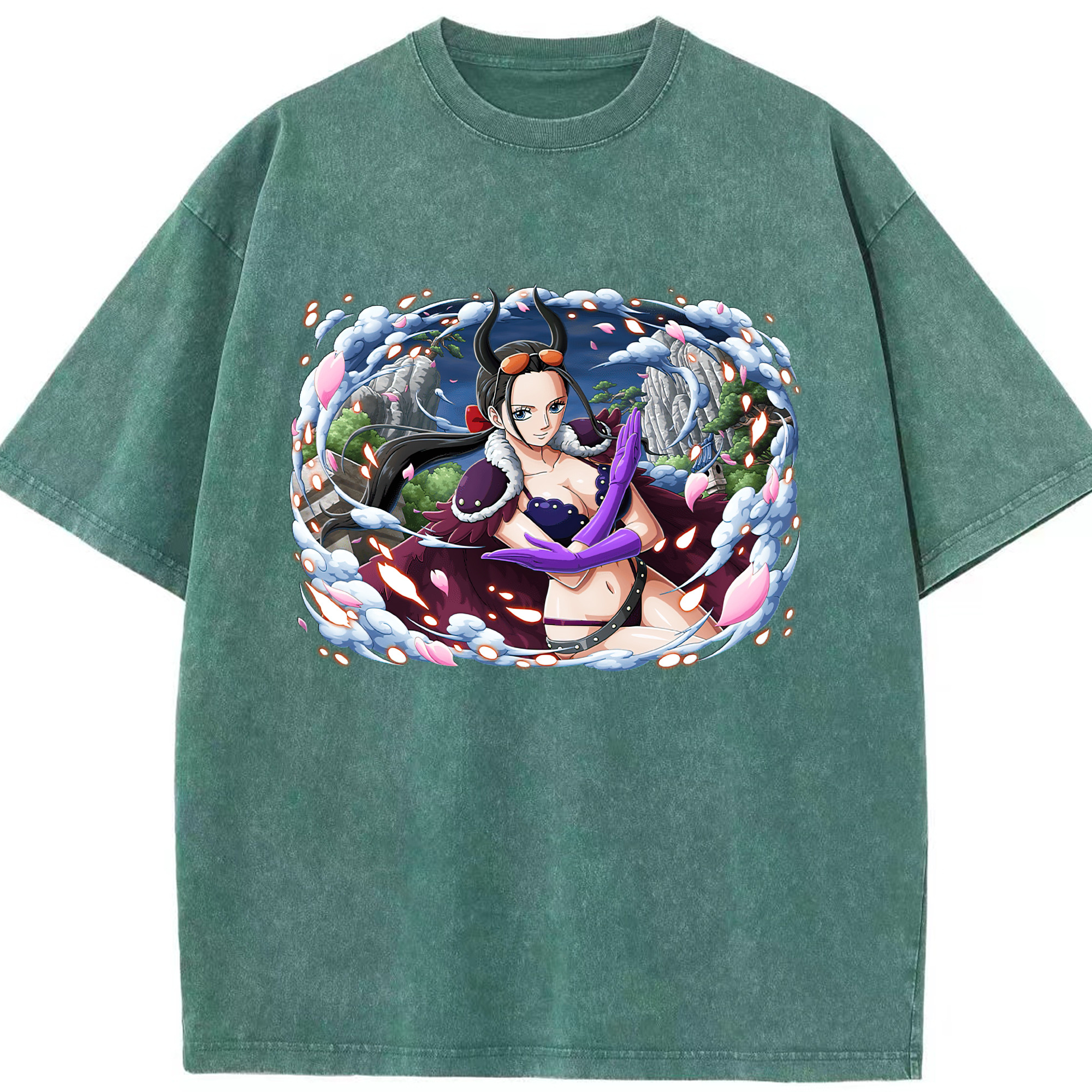 ワンピース ニコ・ロビン ONE PIECE Nico Robin 綿100% ヴィンテージ風 半袖Tシャツ（フロントプリント）